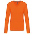 Camiseta manga larga mujer algodón entallada Orange M