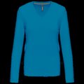 Camiseta manga larga mujer algodón entallada Tropical Blue 3XL
