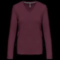 Camiseta manga larga mujer algodón entallada Wine M