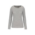 Camiseta manga larga mujer y cuello redondo Light grey heather XL