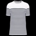 Camiseta marinera de algodón para hombre White / Navy Stripes XXL