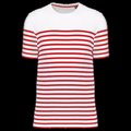 Camiseta marinera de algodón para hombre White / Red Stripe XXL