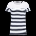 Camiseta marinera Corte recto White / Navy Stripes M