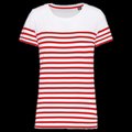 Camiseta marinera Corte recto White / Red Stripe Xl