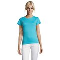 Camiseta Mujer Algodón Corte Entallado Azul Atolón L