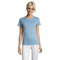 Camiseta Mujer Algodón Corte Entallado Azul Cielo M