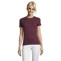 Camiseta Mujer Algodón Corte Entallado Burgundy M