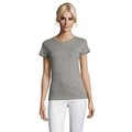 Camiseta Mujer Algodón Corte Entallado Gris Jaspeado Xxl