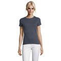 Camiseta Mujer Algodón Corte Entallado Gris Ratón L