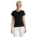 Camiseta Mujer Algodón Corte Entallado Negro Profundo 3XL