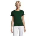 Camiseta Mujer Algodón Corte Entallado Verde Botella Oscuro S