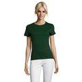 Camiseta Mujer Algodón Corte Entallado Verde Botella Oscuro XXL