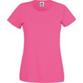 Camiseta mujer algodón cuello redondo entallada Fuchsia L