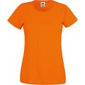 Camiseta mujer algodón cuello redondo entallada Orange L