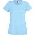 Camiseta mujer algodón cuello redondo entallada Sky Blue L