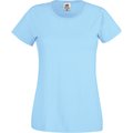 Camiseta mujer algodón cuello redondo entallada Sky Blue XS