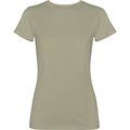 Camiseta mujer algodón efecto desgastado KAKI CLARO LAVADO M