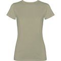Camiseta mujer algodón efecto desgastado KAKI CLARO LAVADO S