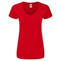 Camiseta Mujer Cuello Pico Roj XS