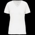 Camiseta de mujer cuello de pico White XS