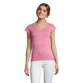 Camiseta Mujer Entallada Algodón Escote Pico Rosa Orquídea 3Xl