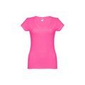 Camiseta Mujer Entallada de Algodón Escote V Rosa S