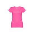 Camiseta Mujer Entallada de Algodón Escote V Rosa XL