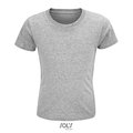 Camiseta Niños Ajustada 150g Algodón Gris Jaspeado M