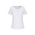 Camiseta orgánica cuello sin costuras White S