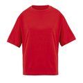 Camiseta oversize de mujer 100% algodón orgánico Rojo Brillante Xs