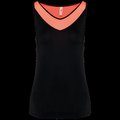 Camiseta de pádel sin mangas Black / Coral XS