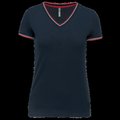 Camiseta de punto piqué mujer Navy / Red / White S