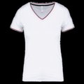 Camiseta de punto piqué mujer White / Navy / Red XS
