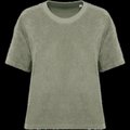Camiseta de rizo para mujer corte oversize Almond Green XL