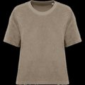 Camiseta de rizo para mujer corte oversize Cream Coffee Xs