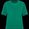 Camiseta de rizo para mujer corte oversize Malachite Green L