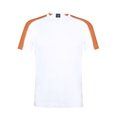 Camiseta técnica blanca con franja de color Naranja L