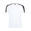 Camiseta técnica blanca con franja de color Negro L