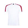 Camiseta técnica blanca con franja de color Roj XXL