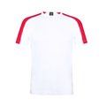 Camiseta técnica blanca con franja de color Rojo L