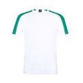 Camiseta técnica blanca con franja de color Verde S