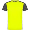 Camiseta técnica con cuello redondo y manga corta Amarillo Fluor/Negro Vigore 4