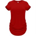Camiseta técnica fruncida mujer Rojo L