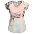 Camiseta Técnica Mujer Ajustada Bajo en V PRINT ABSTRACTO 2Xl