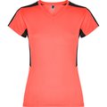Camiseta técnica mujer manga corta CORAL FLUOR/NEGRO S