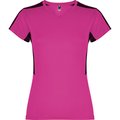 Camiseta técnica mujer manga corta FUCSIA/NEGRO S