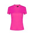 Camiseta técnica mujer en variedad colores con diseño en espalda y mangas transpirable Fucsi L