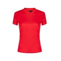 Camiseta técnica mujer en variedad colores con diseño en espalda y mangas transpirable Roj L