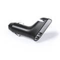 Cargador 2 USB coche con martillo de seguridad Negro