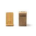 Cargador inalámbrico de bambú con luz de carga